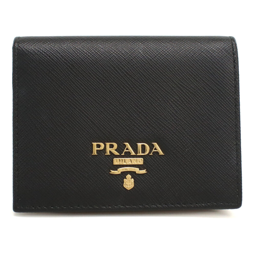 PRADA bi-fold wallet 1MV204 Saffiano multicolor women's black